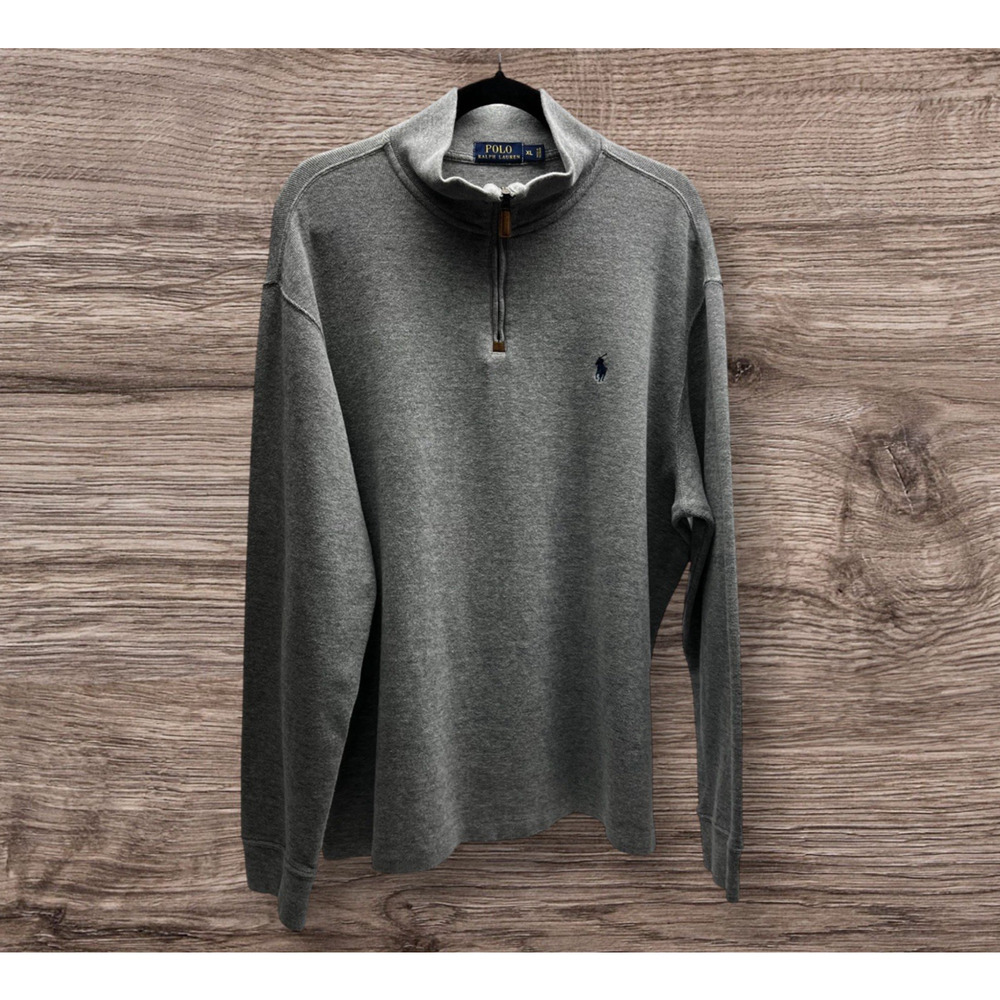 Polo Ralph Lauren Sweater 1/4 Zip Pullover Knit Cotton Mockneck Men Size XL Pony
